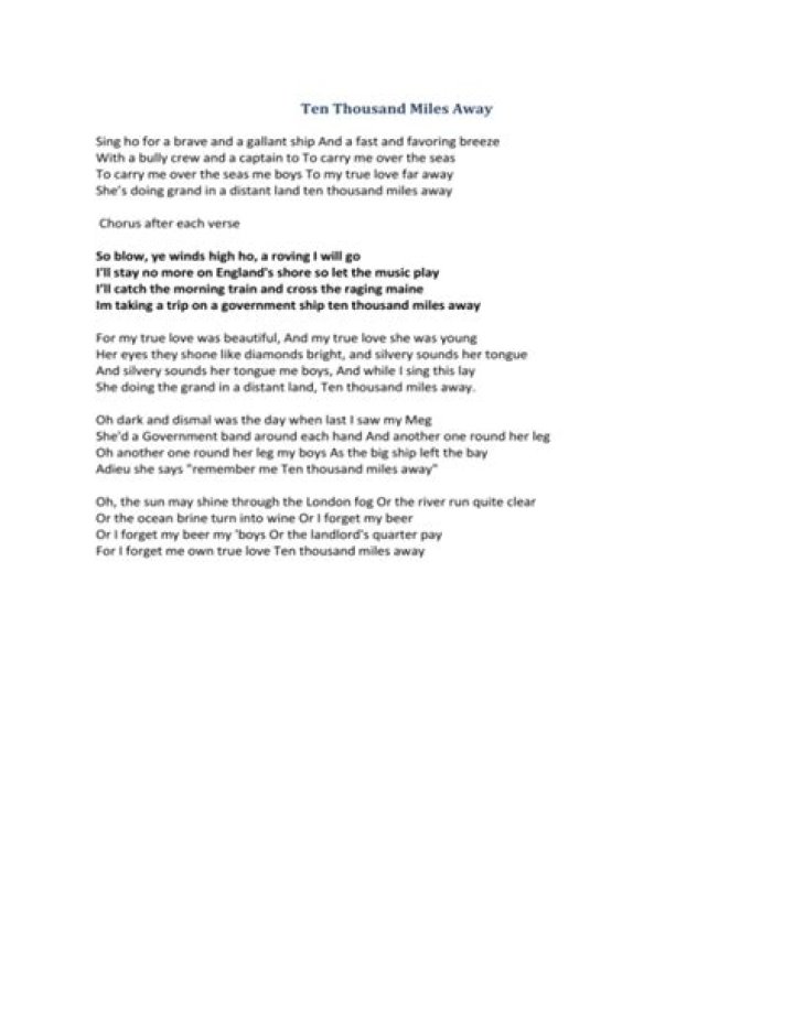 A thousand miles away from here lyrics