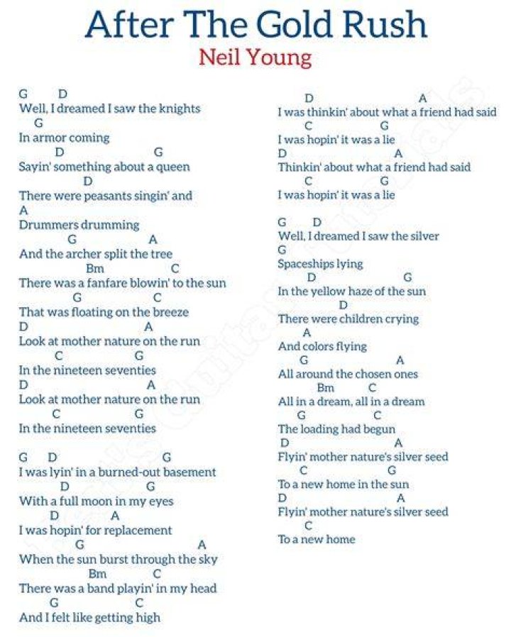 After the gold rush (neil young) lyrics