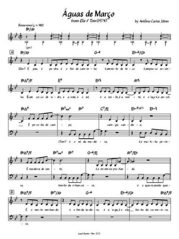 Aguas de marco (waters of march) ... lyrics