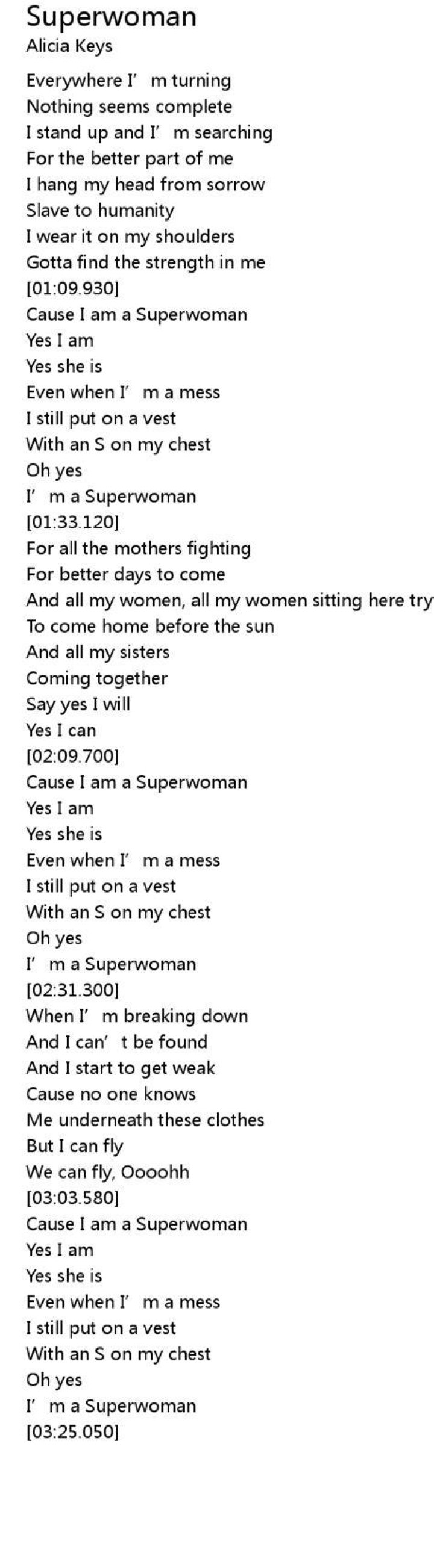 An not a superwoman lyrics