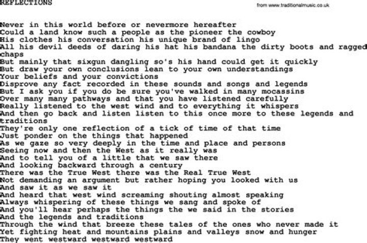 And reflection lyrics