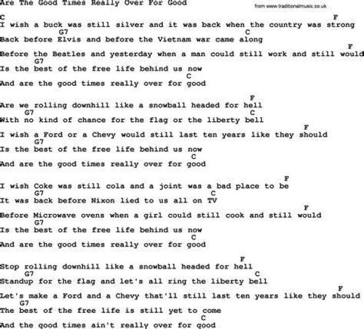 Are the good times really over for good lyrics