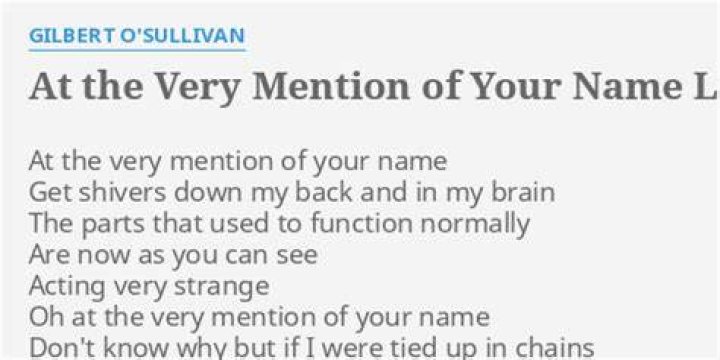 At the mention of your name lyrics