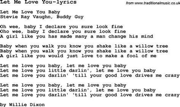 Baby let me love you down lyrics