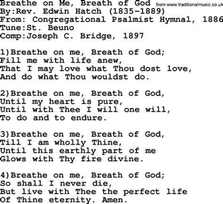 Breathe on me breathe of god lyrics