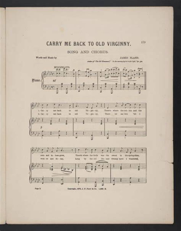Carry me back to old virginny lyrics