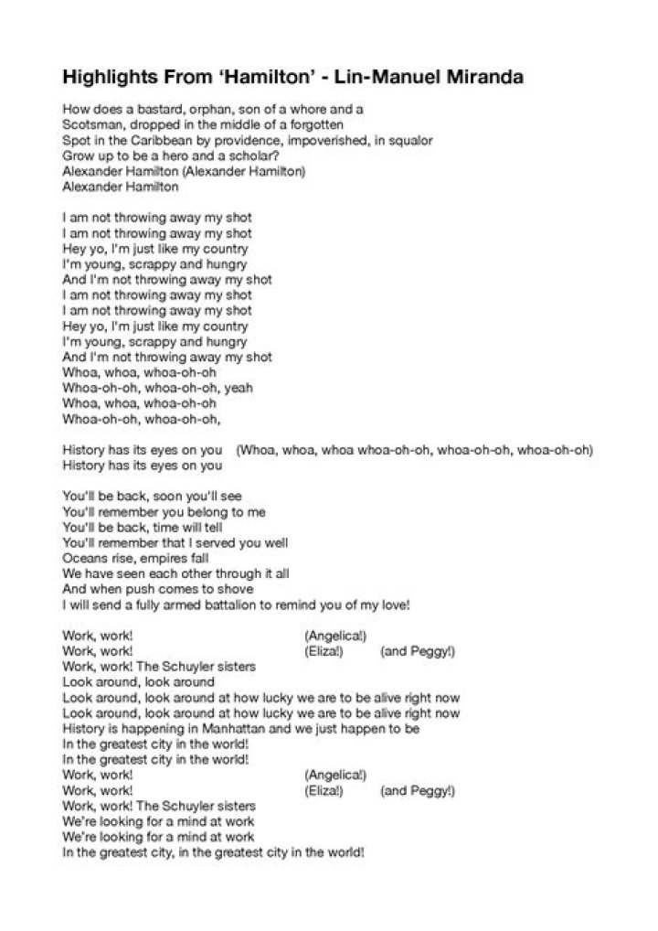 Congratulations hamilton lyrics