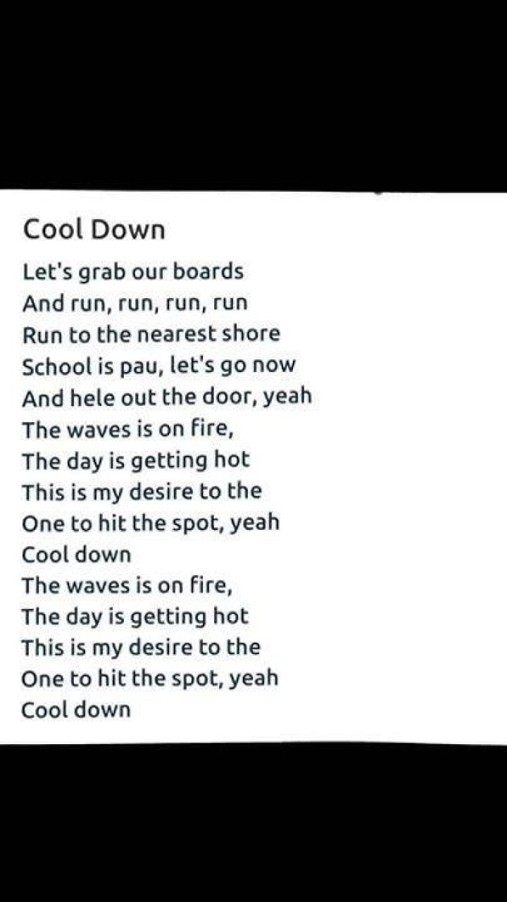 Cool down lyrics lyrics