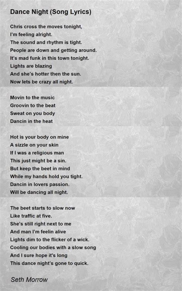 Dance all night to the break of dawn lyrics