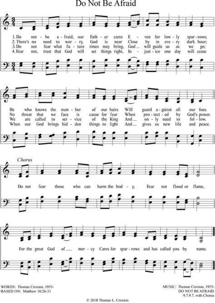 Do not be afraid lyrics