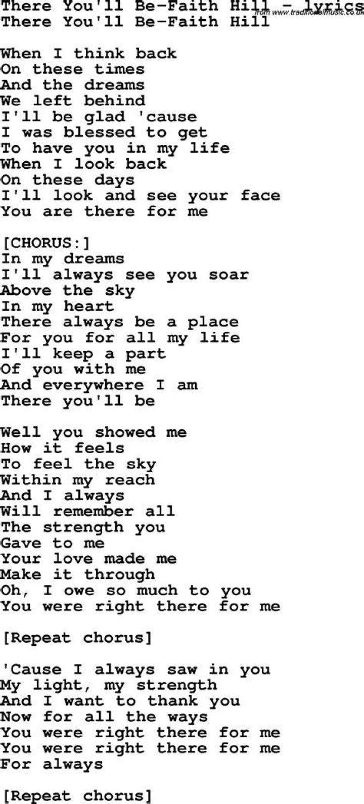 Faith hill song lyrics