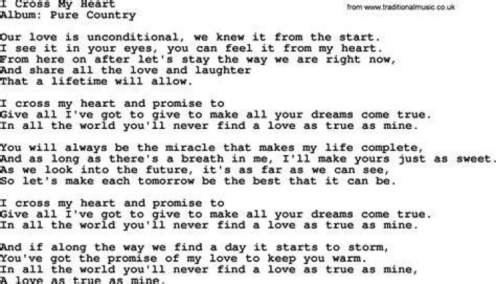 George Strait - I Cross My Heart Lyrics Meaning