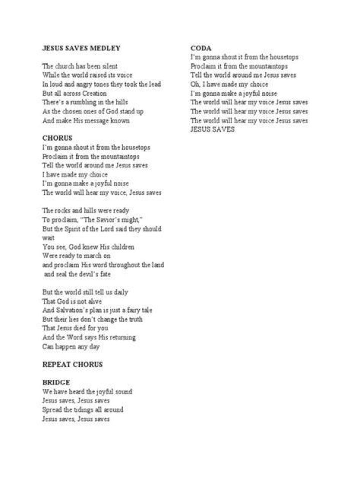Helen miller jesus medley lyrics