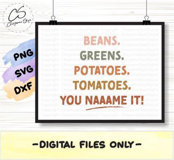 I got beans, greens, tomatoes (you name it) lyrics