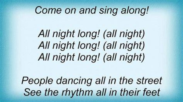 I just wanna hug you all night long lyrics