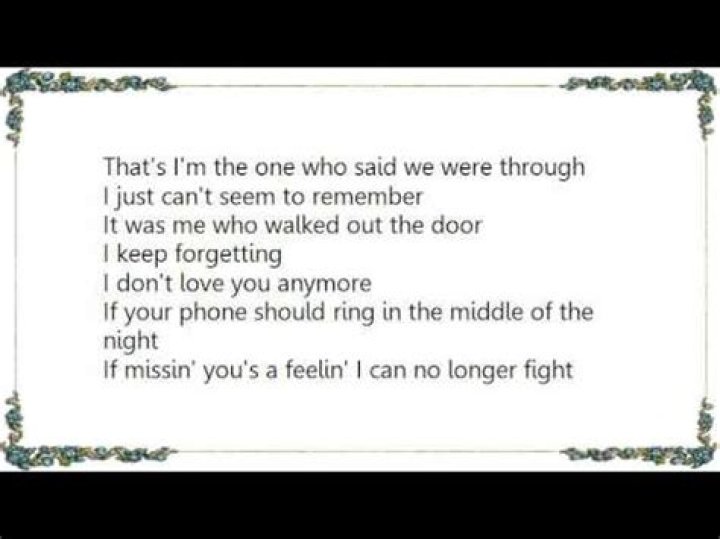 I keep forgetting lyrics