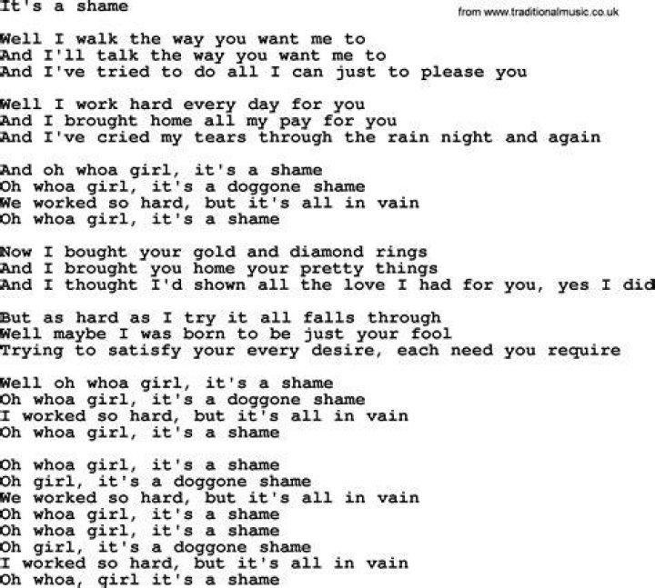 Its just a shame lyrics