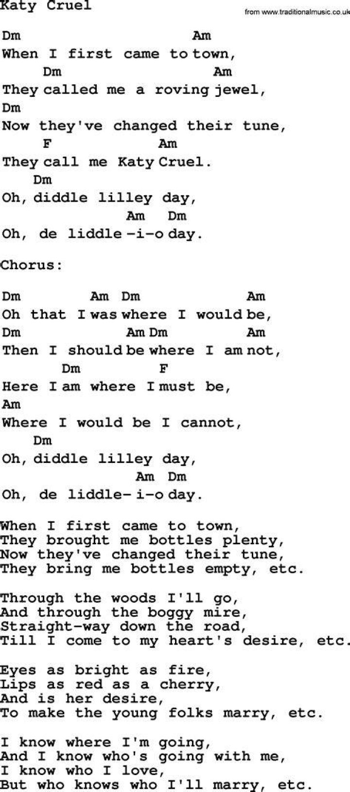 Katie cruel lyrics