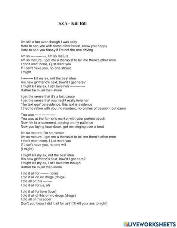 Kill bill lyrics