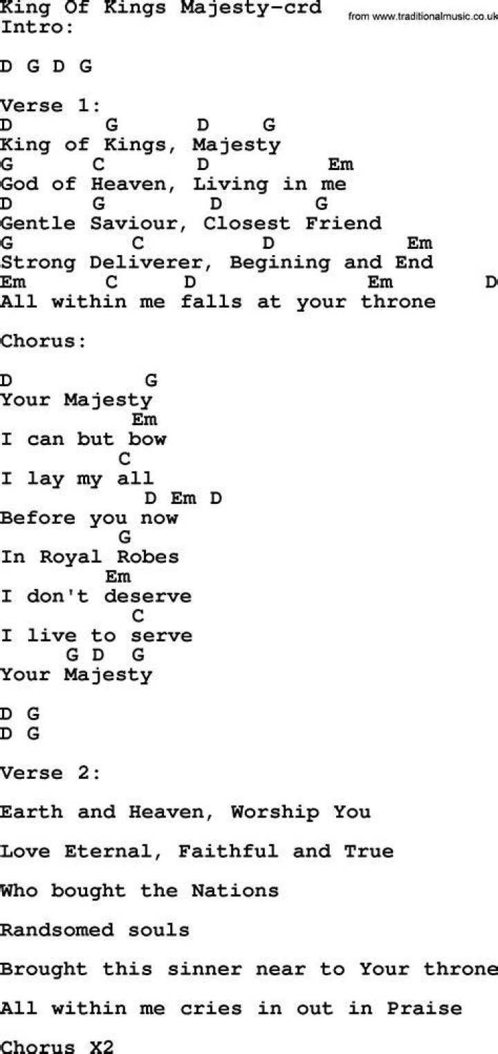 King of kings majesty lyrics