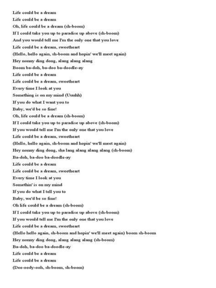 Life could be dream lyrics