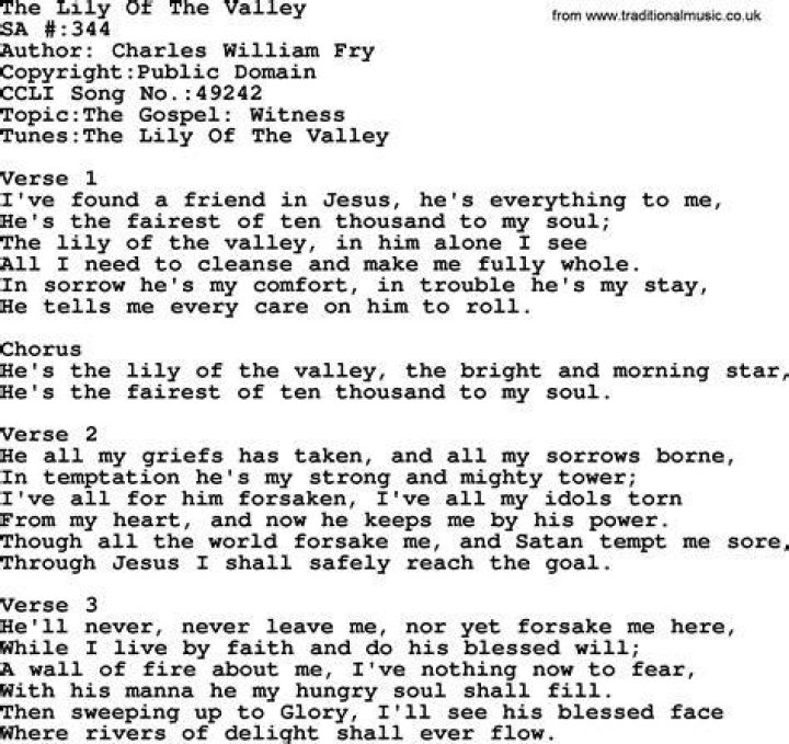 Lily of the valley in kikamba lyrics