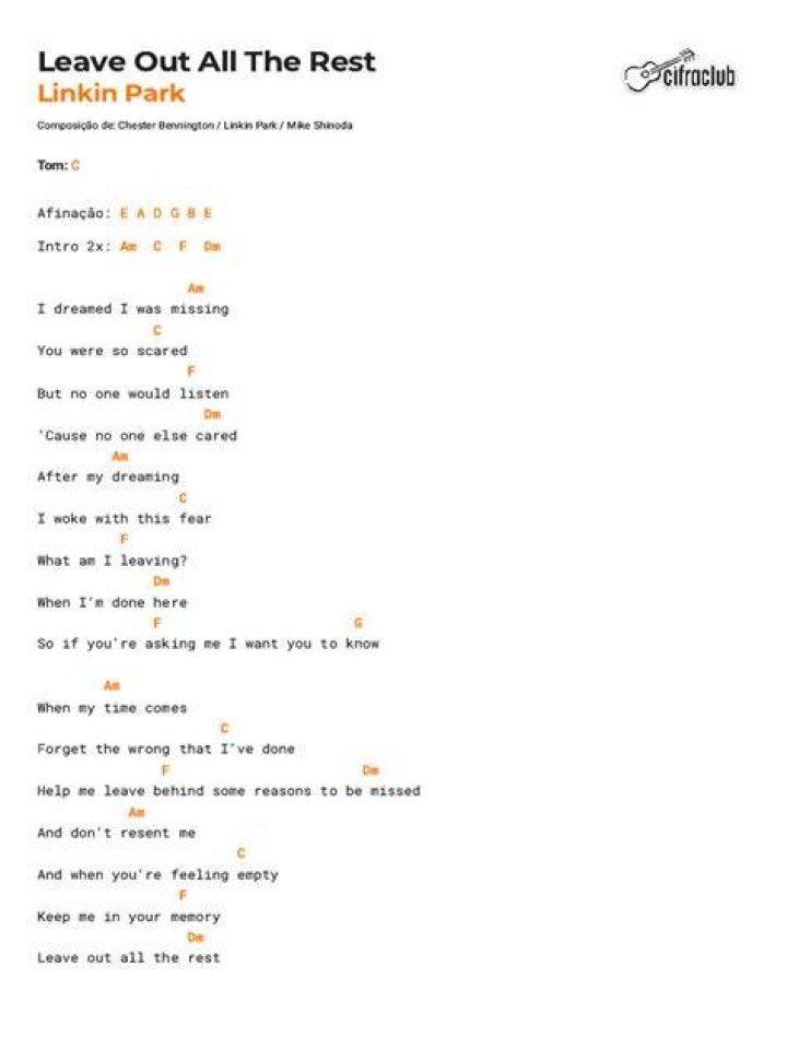 Linkin park leave out the rest lyrics