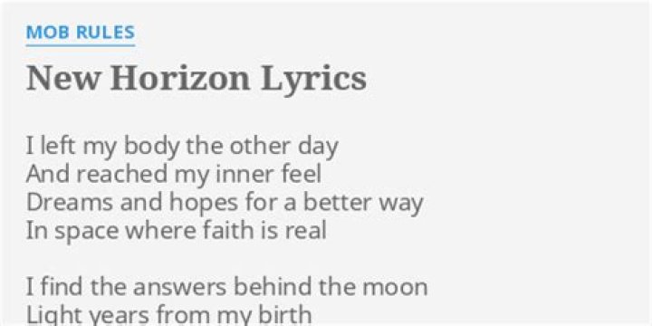 Looking for a new horizon lyrics