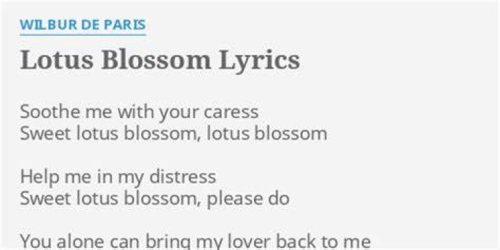 Lotus blossom lyrics