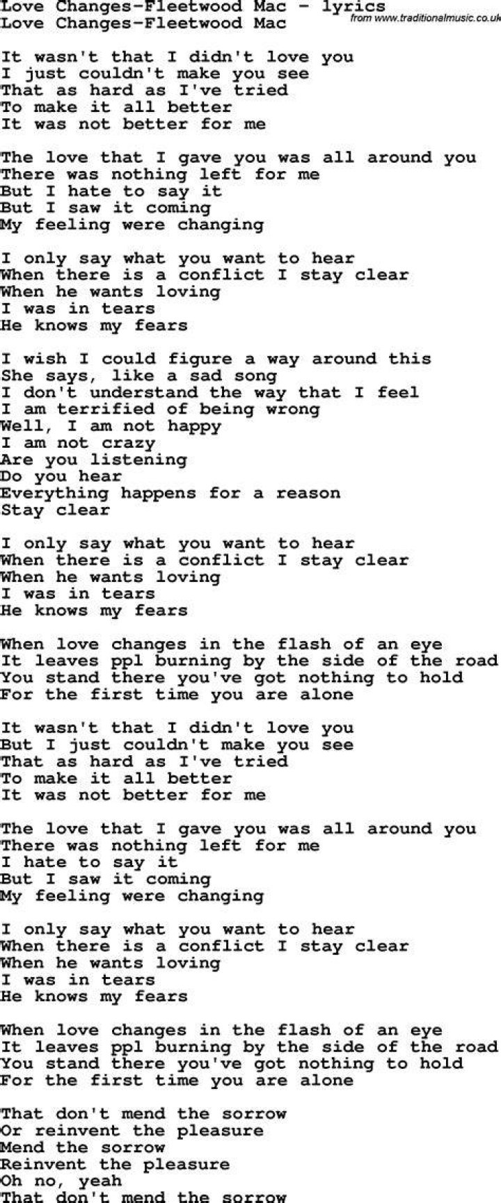 Love changes lyrics