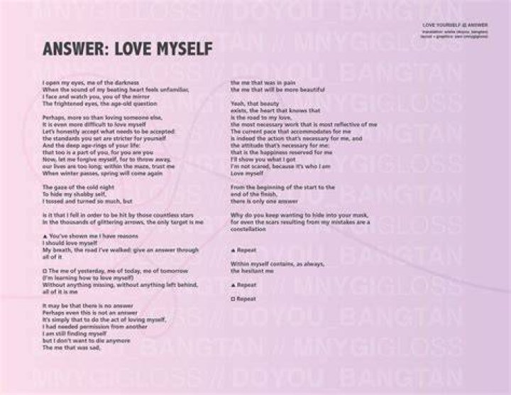 Love myself bts english lyrics lyrics