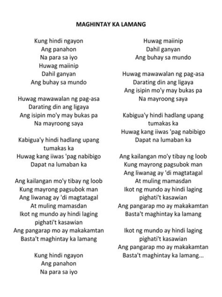 Maghintay ka lamang darren lyrics