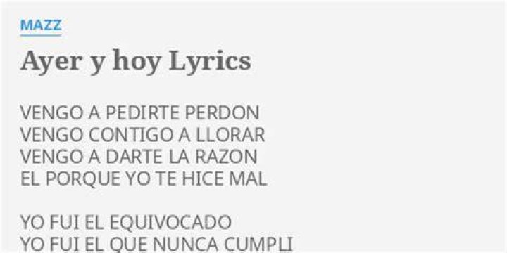 Mazz Ayer Y Hoy Lyrics English Translation