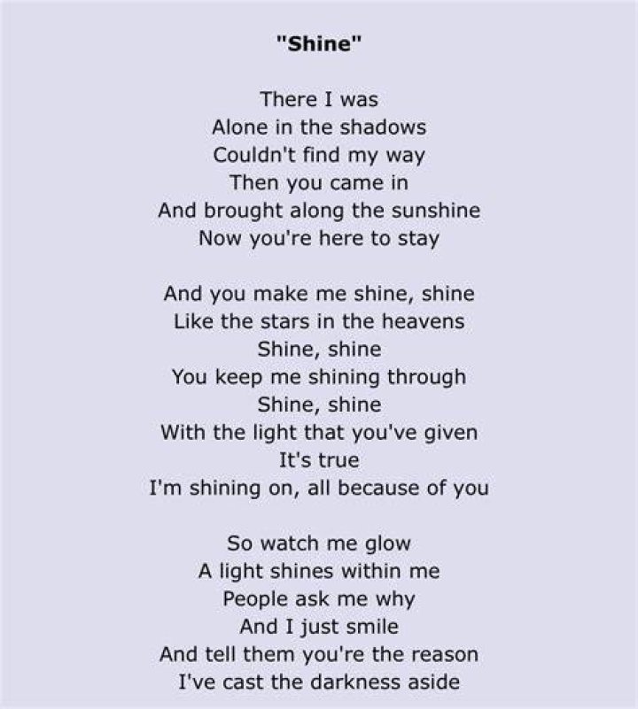Me and you dawnload let it shine lyrics