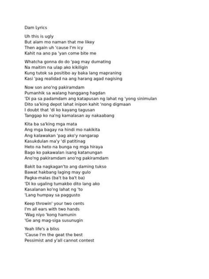Nag tatapuknsin baya lyrics