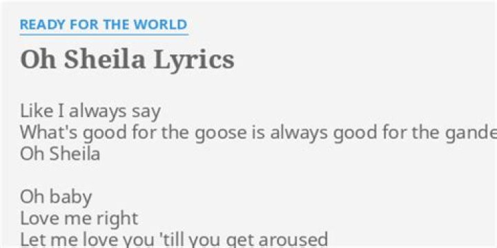 Oh sheila lyrics