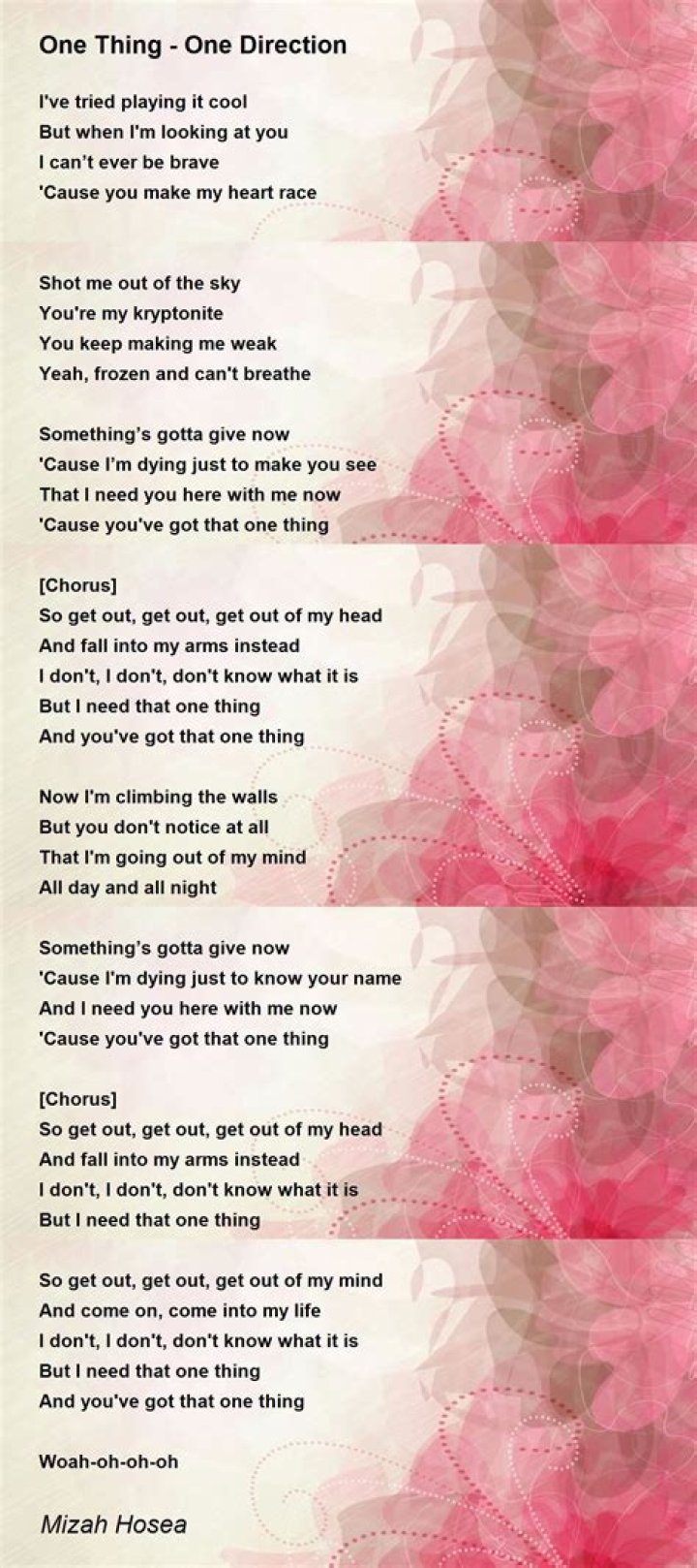 One thing i desire by orenze lyrics