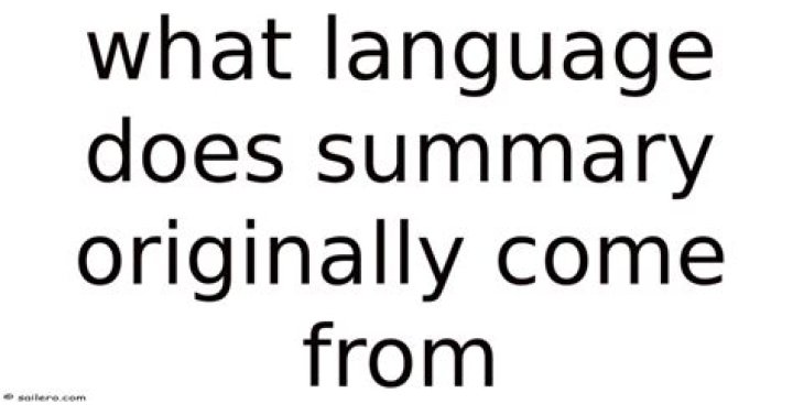 Originally Come From