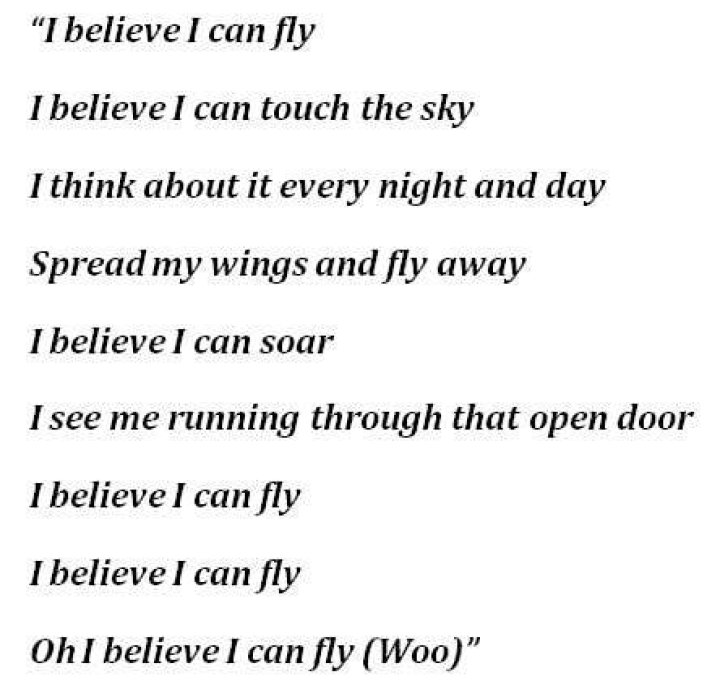 R Kelly - I Believe I Can Fly Lyrics Meaning