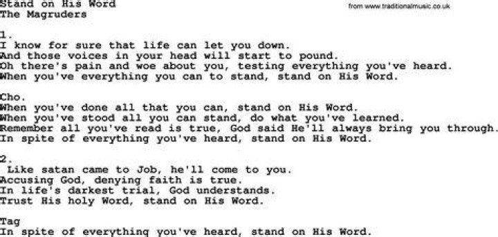 Stand on your word lyrics