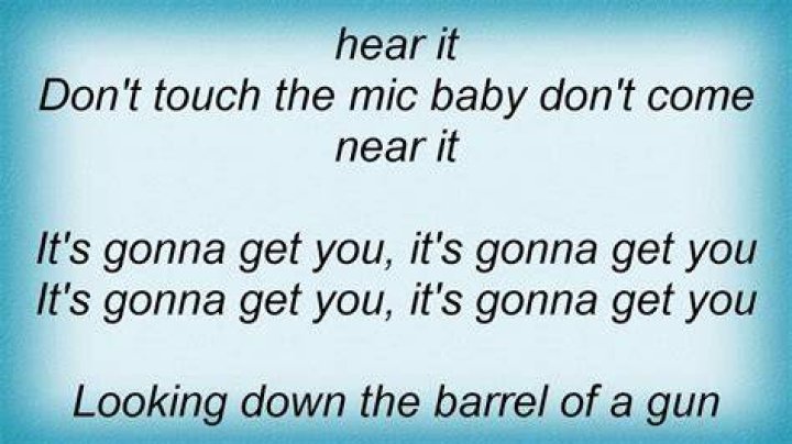 Staring down the barrel of that gun lyrics