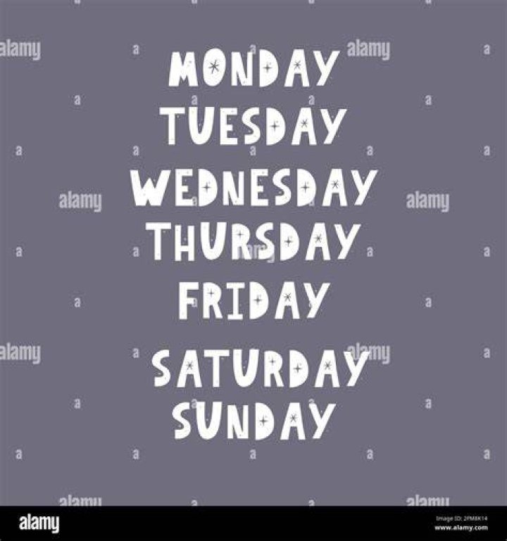 Sunday, monday, tuesday, wednesday, thursday, friday, saturday... lyrics