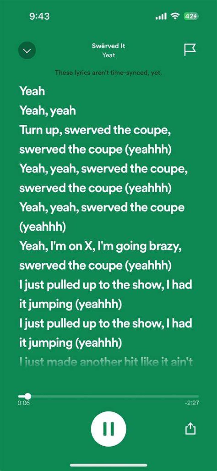 Swerved it lyrics