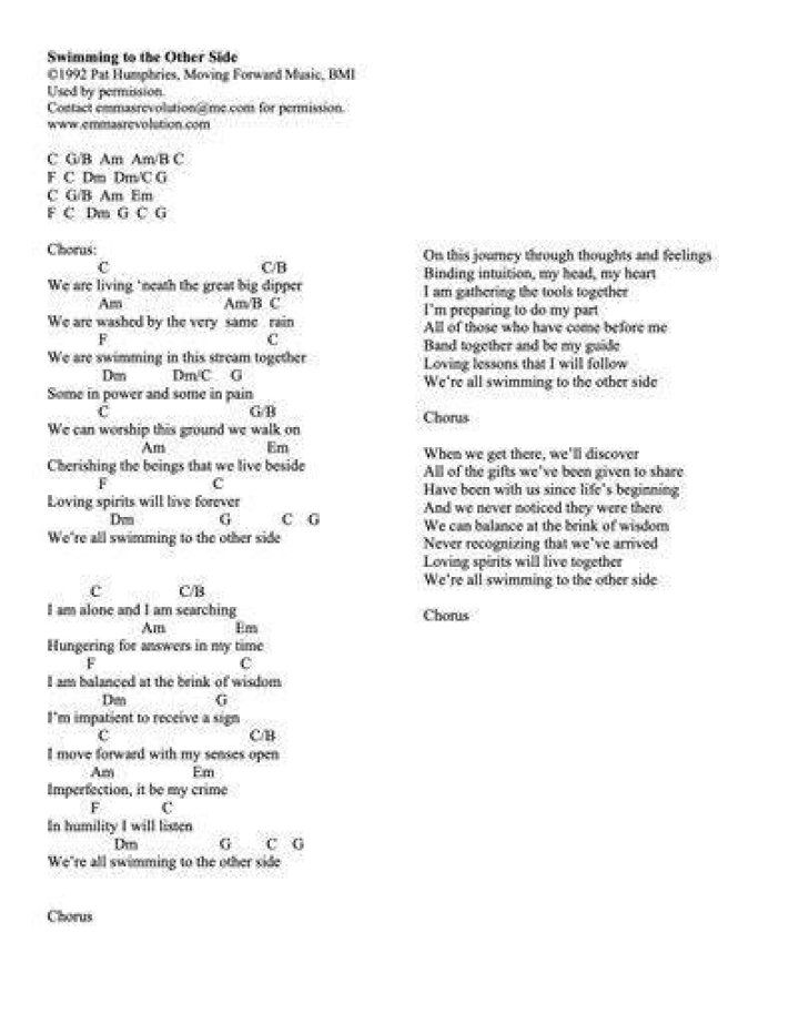 Swimming to the other side lyrics