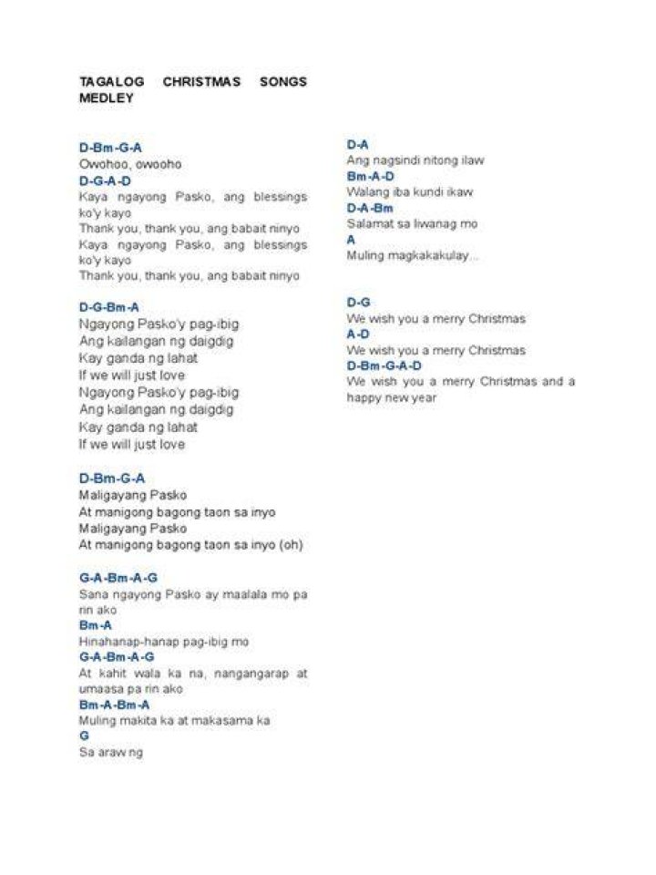 Tagalog songs with chiasmus in line lyrics