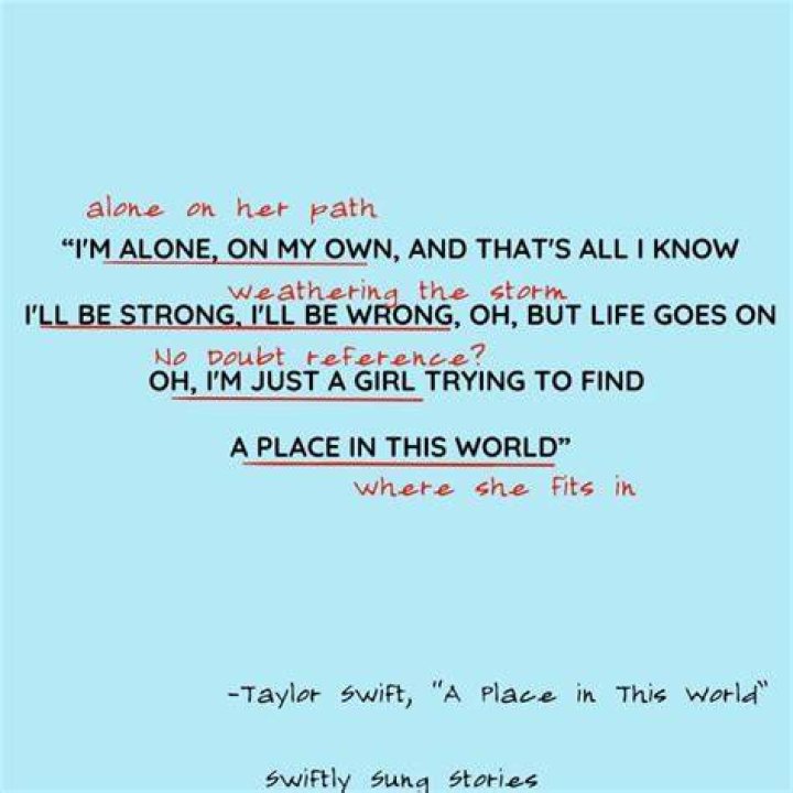 Taylor Swift - A Place In This World Lyrics Meaning