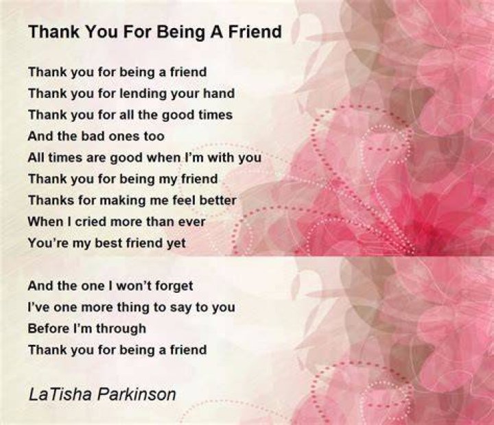 Thank you for being a friend lyrics