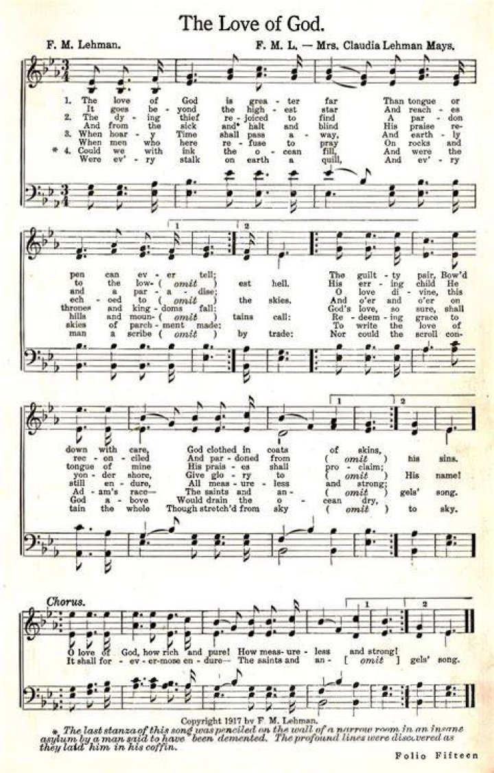 The love of god lyrics