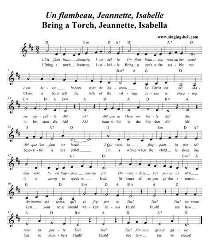 Un flambeau, jeannette, isabelle lyrics