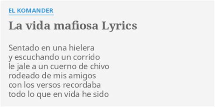 Vida mafiosa lyrics